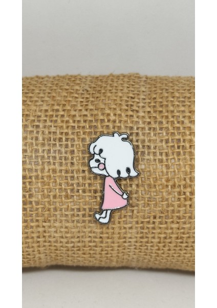 Sevimli Kız Rozet. Mineli, Metal.