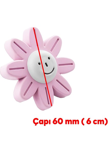 Plastik Papatya Gülücüklü 5 Adet Pembe Renk Mobilya Çoçuk Odası Dolabı Kapak Kulpu Çekmece Kulbu modelleri