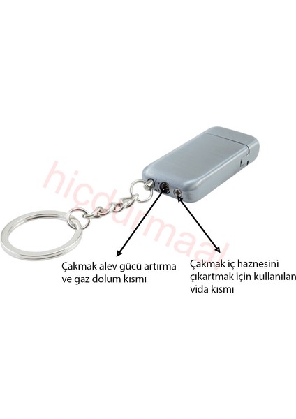 Kendinden Kabartma Desenli Metal Çakmak Anahtarlık 1 Adet
