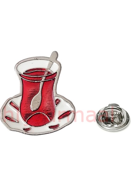 Renkli Çay Bardağı Metal Yaka Rozeti 1 Adet