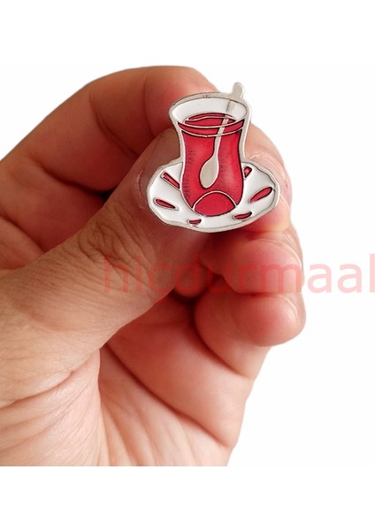 Renkli Çay Bardağı Metal Yaka Rozeti 1 Adet fırsatları