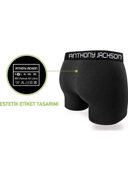 Anthony Jackson Likralı 6'lı Kutu Premium Boxer Santino 447 B