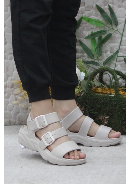 Lumas Bej Eva Kauçuk Kadın Sandalet