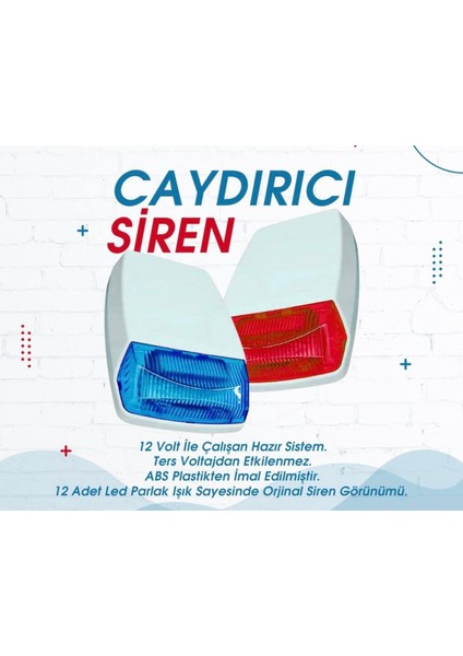 Dummy Caydırıcı Sahte Siren 12volt adaptör gerektirir