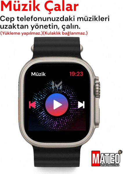 Çok Renkli Akıllı Saat Watch 8 Ultra 45MM 1.99 Inç Türkçe Tüm Telefonlara Uyumlu Bluetooth Arama gr