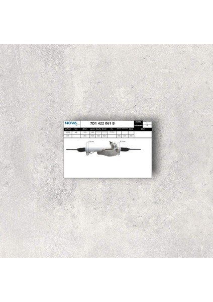 7D1422061B Direksiyon Kutusu Komple Rot Kolu & Körüğü - Transporter T4-2.5 Lt. 1991-2003