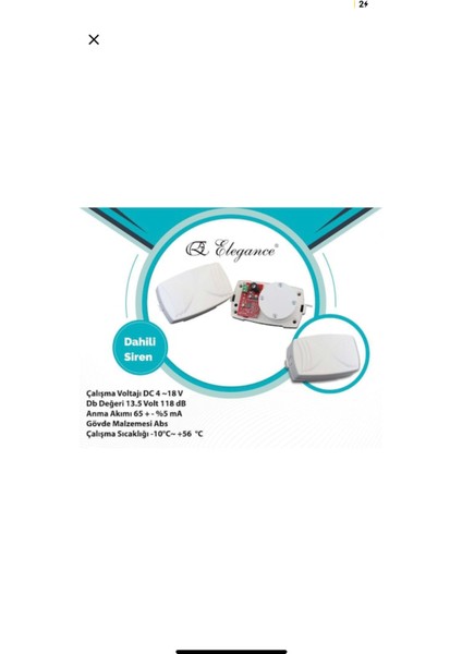 dahili Siren mini boy yüksek Ses