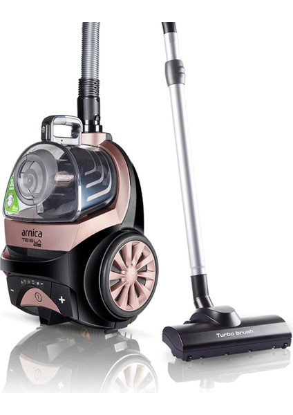 TURBO Başlıklı Ultra Güçlü Emiş Güçlü, Cyclone Max Teknolojili Toz Torbasız Elektrikli Süpürge, Hepa Filtre, Ultra Sessiz, 3l Toz Hazneli, Luciole Lambader Hediye!