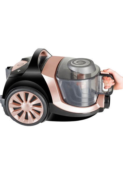 TURBO Başlıklı Ultra Güçlü Emiş Güçlü, Cyclone Max Teknolojili Toz Torbasız Elektrikli Süpürge, Hepa Filtre, Ultra Sessiz, 3l Toz Hazneli, Luciole Lambader Hediye!