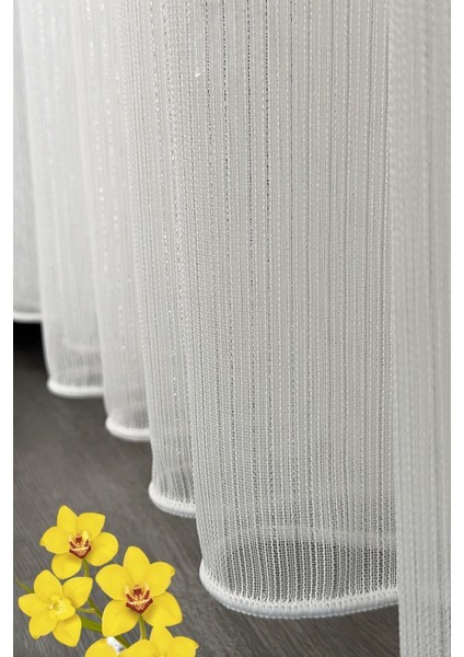 Taç Gossamer Simli Tül Perde 1x3 Sık Pile - Kırışmaz Ütü Gerektirmez - Dökümlü Extra Gramajlı fiyatları