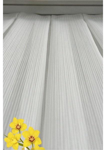 Taç Gossamer Simli Tül Perde 1x3 Sık Pile - Kırışmaz Ütü Gerektirmez - Dökümlü Extra Gramajlı indirimleri