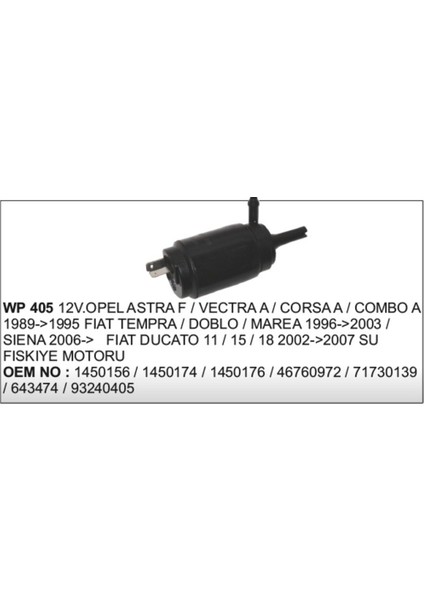 Cam Su Motoru 12V Tempra Vectra A Combo Cargo