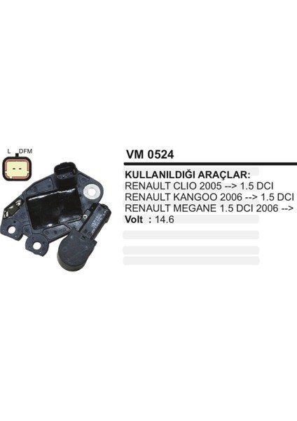 Konjektor 12V Clio Kango Megane 1.5 (593396)
