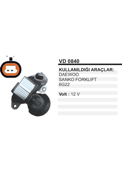 Konjektor 12V Daewoo Sanko Forklift 6G22