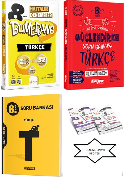 8. Sınıf Türkçe 32 Hafta Deneme + Ankara Yay. Türkçe + Hız Yay. Türkçe