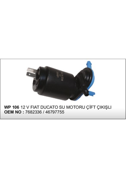 Cam Su Motoru 12V Tempra Tipo Uno Doblo Çiftli