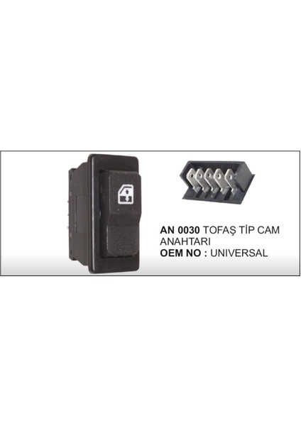 Cam Dugmesi Tekli Universal Tofas Uyumlu Tip