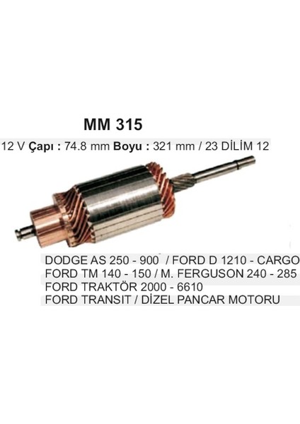 Kollektor 12V Ford Minibus Mf Ford Cargo Dodge