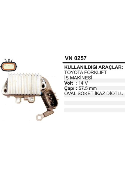 Konjektor 12V Toyota Uyumlu Forklift Oval 3 Fisli