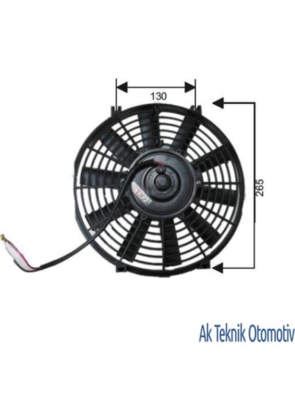 Fan Motoru 12V Universal 105 Inch Dar Ayak
