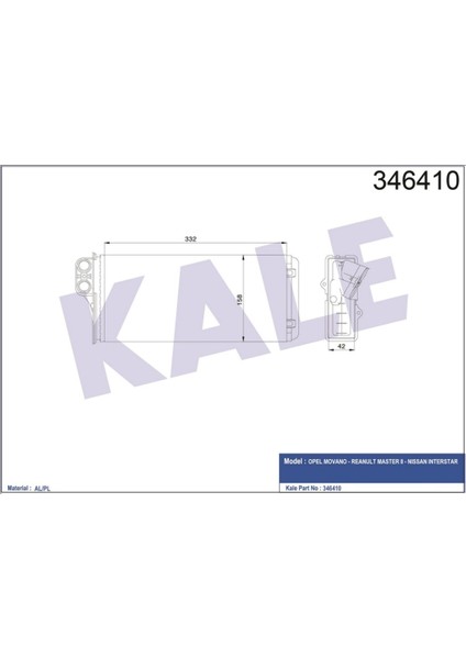Kalorifer Radyatörü Opel Movano 1.9dti 2.2dti 2000-