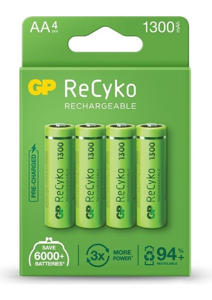 Aa 1300 Mah Şarjlı Kalem Pil 4'lü Paket Kalem