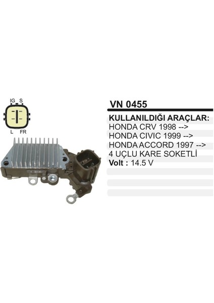 Konjektor 12V Civic Crv Accord 98>kare Soket 4 Fis
