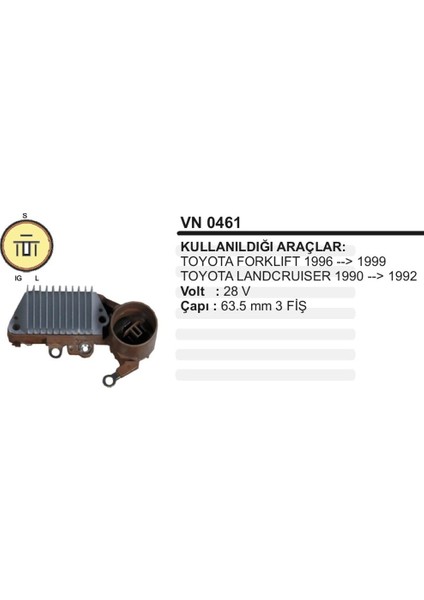 Konjektor 24V Toyota Uyumlu Forklift Yuvarlak Soket 3 Fis