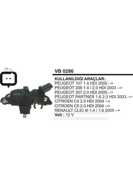 Konjektor 12V Partner 207 206 307 Jumper C3 1.4