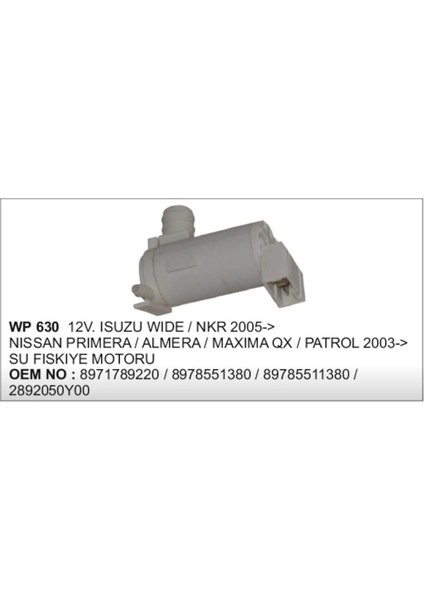 Cam Su Motoru 12V Isuzu Nkr Wide