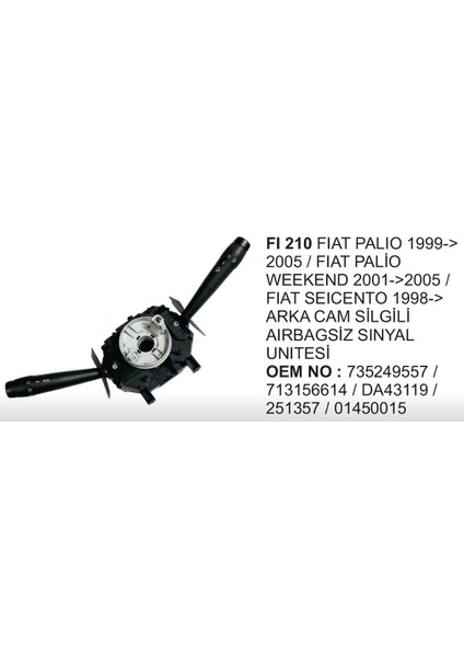 Sinyal Far Silgi Kolu Fiat Siena 1998-