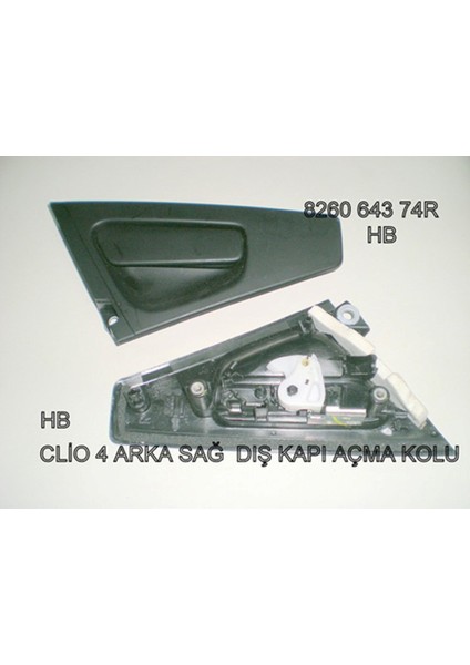 Dış Kapı Açma Kolu Arka Sağ Clio 4 Hb