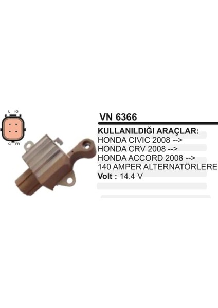 Konjektor 12V Civic Crv Accord 2008- 140AH