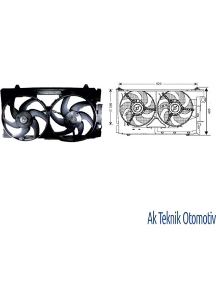 Fan Motoru 12V PEUGEOT306 Berlingo 1.9d Çiftli