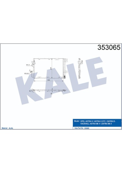 Kondenser Opel Astra H Astra H Gtc Zafira B