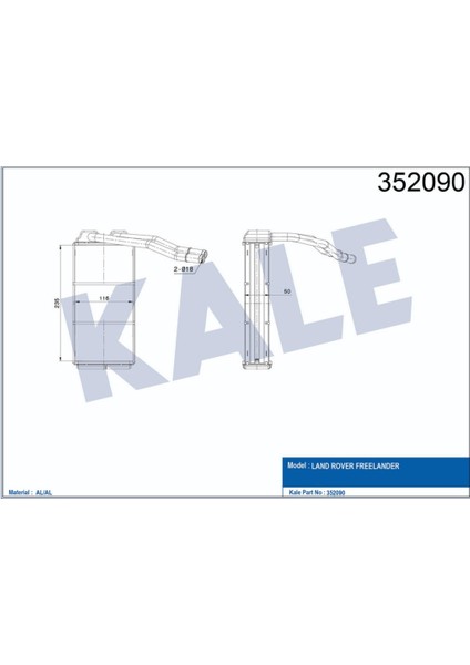 Kalorifer Al Pl Brz Freelander 1.8 16V 2.0td4 1997-