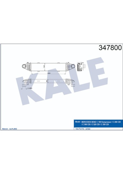 Turbo Radyatörü Mercedes Benz 250 350 C180 C250 C320 C350