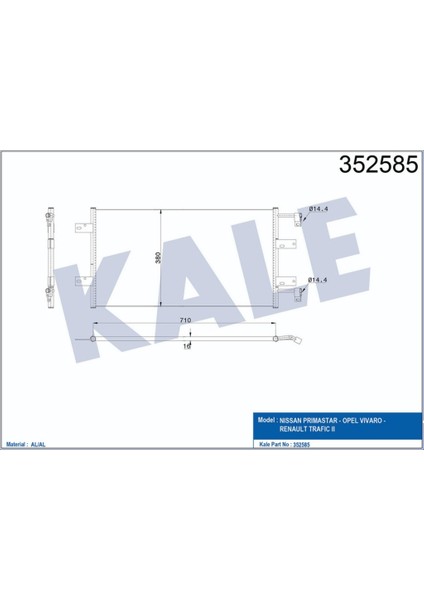 Kondenser Nissan Primastar Vivaro Renault Trafic 2 2.5dci 2002-