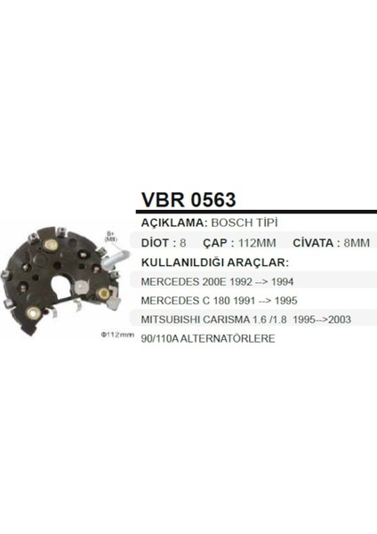 Diot Tablasi Mercedes C180 200E Mitsubishi Carisma