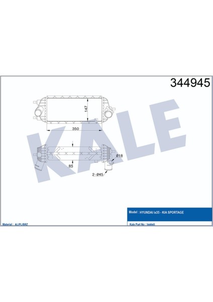 Turbo Radyatörü Hyundai IX35 2010- Kia Sportage 2013- 1.7 Crdi