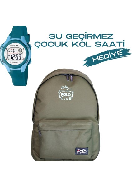 Çocuk Kol Saati Hediyeli Büyük Kapasiteli Çocuk Okul Çantası CPC.3022.C032