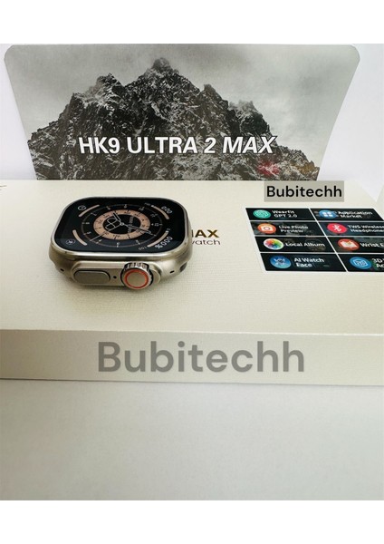 49 mm Hk9 Ultra2 Max 49M Amoled Ekran Akıllı Saat 7 Kordon Erkek Gümüş 400-500 Mah  Siyah 6 Ay I