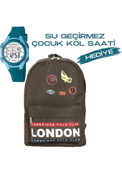 Çocuk Kol Saati Hediyeli Büyük Kapasiteli Çocuk Okul Çantası CPC.4013.C0025
