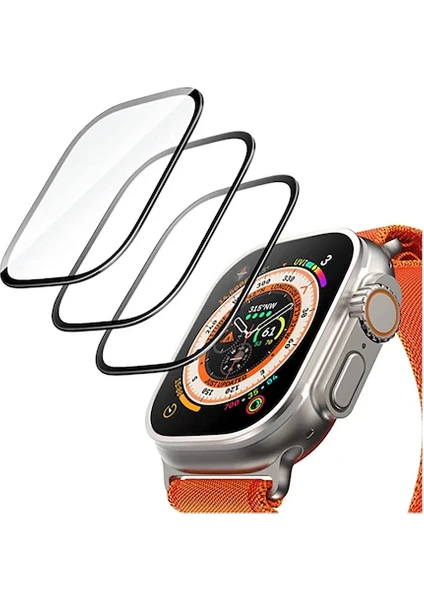 Apple Watch Ultra 49 mm Cam Ekran Koruyucu Tam Kaplayan 49MM Ekran Koruyucu Apple Watch Ultra 2