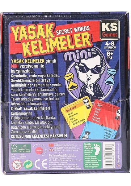 25115 Mini Yasak Kelimeler Oyunu -Ks Games