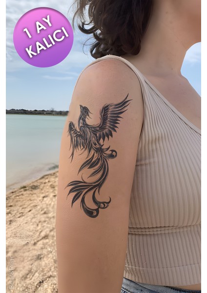 1 Ay Kalıcı Tattoo Zümrüdü Anka Dövmesi Phoenix Tattoo