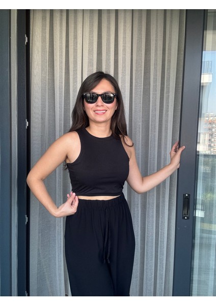 Siyah, Çift Katlı, Sıfır Kol, Crop Atlet fiyatları