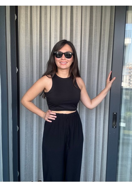 Siyah, Çift Katlı, Sıfır Kol, Crop Atlet modelleri