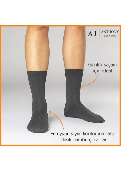 6 Çift Kutulu Bambu Premium Klasik Erkek Çorap modelleri