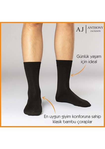 6 Çift Kutulu Bambu Premium Klasik Erkek Çorap modelleri